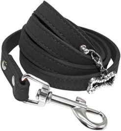 Kuntrona Small Dog Leash Soft Suede Leather Dog Leashes For Chihuahua Yorkishire Pug Small Dogs Cats Walking Leash Pink Black M -Zoomie Shop 51JCjvL6aL. AC