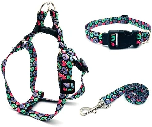 Large Dog Harness And Leash Set With Collar, No Pull Dog Harness No Escape Chew Proof Durable Dog Leash Personalized Adjustable Buckle Dog Collar With Pizza Food Pattern 10 Large Dog Harness And Leash Set With Collar, No Pull Dog Harness No Escape Chew Proof Durable Dog Leash Personalized Adjustable Buckle Dog Collar With Pizza Food Pattern - Image 10