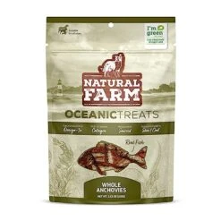 Natural Farm Whole Anchovies Dog Treats (3.5 Oz, 100g), All Natural Air Dried Fish Treats For Dogs, Sustainably Sourced Fish, 1 Ingredient - Anchovies, Collagen, Omega 3s For A Shiny Coat