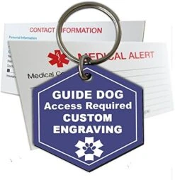 My Identity Doctor Guide Dog ID Tag Custom Engraved Hexagon Plastic - Yellow - Large -Zoomie Shop 51K4u6uPquL. AC
