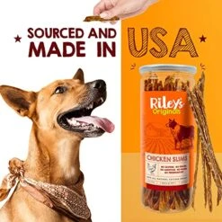Riley's Chicken Strips For Dogs - USA Sourced Single Ingredient Dog Treat -Dehydrated Real Meat Chicken Dog Treats Natural Chicken Sticks Dog Jerky Treats Made In The USA - 6 Oz -Zoomie Shop 51KhADRZbLL