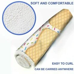 GENERIC Multicolor Soft Warm Pet Fleece Throw For Small Dogs And Cats Cartoon Like Image Of And Melting Ice Cream Cones Super Soft Plush Dog Crate Pad For Travel Or Home Food 14" X 18" -Zoomie Shop 51KphQRQ7oL