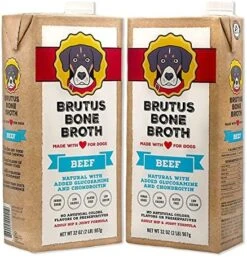 Brutus Bone Broth For Dogs 64 Oz | All Natural | Made In USA | Glucosamine & Chondroitin For Healthy Joints | Human Grade Ingredients | Hydrating Dog Food Topper & Gravy (Beef, 2-Pack) -Zoomie Shop 51KrVG2UkgL. AC