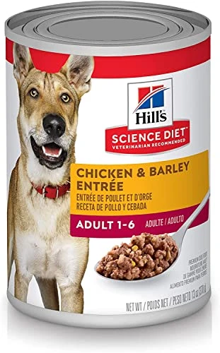 Hill's Science Diet Wet Dog Food, Adult 1-6, Chicken & Barley Entrée, 13 Oz. Cans, 12-Pack 1 Hill's Science Diet Wet Dog Food, Adult 1-6, Chicken & Barley Entrée, 13 Oz. Cans, 12-Pack