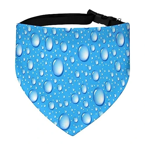 GENERIC Water Drop Blue Pattern Pet Bandana Collar - Scarf Collar - Art Dog Bandana Minimal Head Cicumference 1 GENERIC Water Drop Blue Pattern Pet Bandana Collar - Scarf Collar - Art Dog Bandana Minimal Head Cicumference