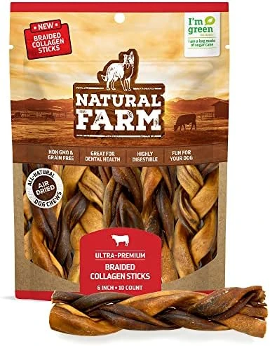 Natural Farm Braided Collagen Chews For Dogs (6 Inch, 10 Pack), Collagen Sticks, Natural Dog Chews, Long Lasting, For Small, Medium And Large Dogs, Odor-Free, Rawhide Alternative 8 Natural Farm Braided Collagen Chews For Dogs (6 Inch, 10 Pack), Collagen Sticks, Natural Dog Chews, Long Lasting, For Small, Medium And Large Dogs, Odor-Free, Rawhide Alternative - Image 8