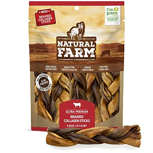 Natural Farm Braided Collagen Chews For Dogs (6 Inch, 10 Pack), Collagen Sticks, Natural Dog Chews, Long Lasting, For Small, Medium And Large Dogs, Odor-Free, Rawhide Alternative 1 Natural Farm Braided Collagen Chews For Dogs (6 Inch, 10 Pack), Collagen Sticks, Natural Dog Chews, Long Lasting, For Small, Medium And Large Dogs, Odor-Free, Rawhide Alternative