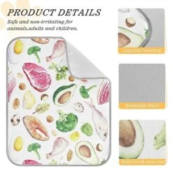 Washable Dog Cooling Mat Vegetables Meat Nuts Summer Cats Sleeping Mat Various Food Dog Bed Mats 23.6 * 38.6inch Pet Ice Silk Sleep Kennel Pad Animal Sleep Bed For Home Outdoor Travel -Zoomie Shop 51Ls8J0VQSL