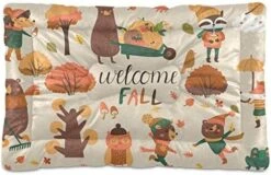 Dog Bed Cartoon Healthy Food Nuts Crate Pad Mat 36''x24'' Washable Pet Bed Cat Beds Soft Dog Mattress- Anti-Slip Kennel Pad Luxury Color -Zoomie Shop 51M66ilYoNL. AC