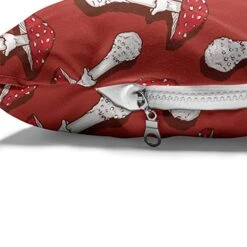 Ambesonne Mushroom Pet Bed, Autumn Pattern With Amanita Muscaria Psychedelic Food Forest Woodland, Chew Resistant Pad For Dogs And Cats Cushion With Removable Cover, 24" X 39", Burnt Sienna Red White -Zoomie Shop 51MKqMIh3rL