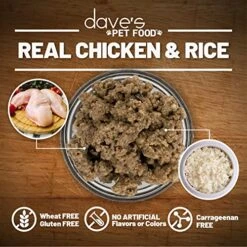 Dave's Pet Food Chicken And Rice Delicate Canned Dog Food, Restricted Bland Diet Wet Dog Food For Sensitive Stomachs, 13.2oz Cans, (Pack Of 12), Made In The USA -Zoomie Shop 51MUds2915L