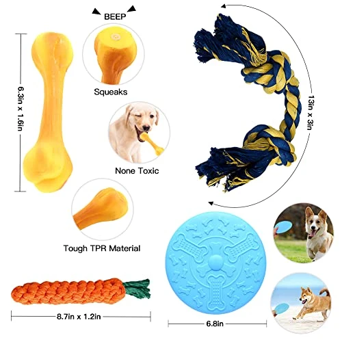 LINXTAR Puppy Starter Kit 27pcs For Small/Medium Breed Puppy Essential, Includes: Puppy Toys/Plush Dog Bed/Bowls With Food Mat/Leash Collar/Bath Grooming Supplies/Cleaning Accessories 3 LINXTAR Puppy Starter Kit 27pcs For Small/Medium Breed Puppy Essential, Includes: Puppy Toys/Plush Dog Bed/Bowls With Food Mat/Leash Collar/Bath Grooming Supplies/Cleaning Accessories - Image 3