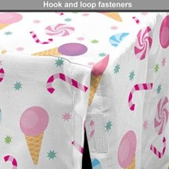 Ambesonne Ice Cream Dog Crate Cover, Sweets Pattern Ice Cream Cones Candy Stars Design Abstract Desserts Food, Easy To Use Pet Kennel Cover For Small Dogs Puppies Kittens, 22 Inch, Pink Multicolor -Zoomie Shop 51MpwiIn13L