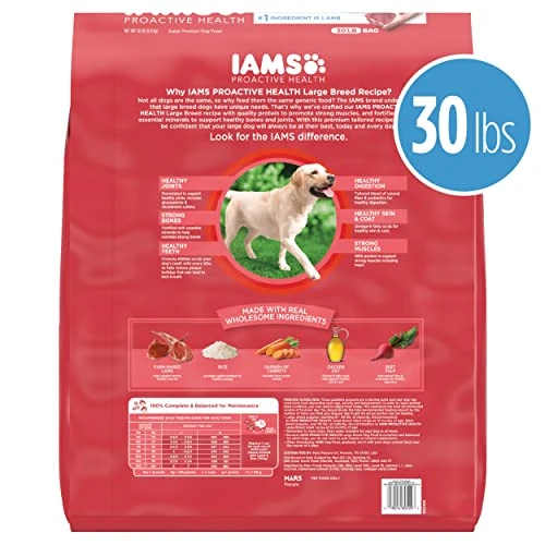 IAMS Large Breed Adult Dry Dog Food Lamb & Rice Recipe, 30 Lb. Bag 2 IAMS Large Breed Adult Dry Dog Food Lamb & Rice Recipe, 30 Lb. Bag - Image 2