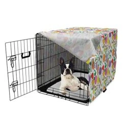 Ambesonne Vegetable Dog Crate Cover, Drawing Of Vegetarian Food Colorful Peper Eggplant And Carrot Design, Easy To Use Pet Kennel Cover For Small Dogs Puppies Kittens, 18 Inch, Pink Orange 8 Ambesonne Vegetable Dog Crate Cover, Drawing Of Vegetarian Food Colorful Peper Eggplant And Carrot Design, Easy To Use Pet Kennel Cover For Small Dogs Puppies Kittens, 18 Inch, Pink Orange -Zoomie Shop 51NTCp69TQL