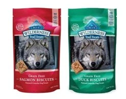 Wilderness Blue Buffalo Trail Treats Grain-Free Dog Biscuits 2 Flavor Variety Bundle: (1) Duck, And (1) Salmon, 10 Ounces