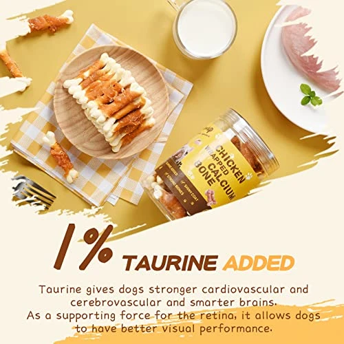 PAWUP Dog Treats Chicken Wrapped Calcium Bone, Training Treats For Small Dogs, Rawhide Free Dog Chews, Natural Teeth Clean W/Taurine, Limited Ingredients Natural Dog Reward, 12.5 Oz 6 PAWUP Dog Treats Chicken Wrapped Calcium Bone, Training Treats For Small Dogs, Rawhide Free Dog Chews, Natural Teeth Clean W/Taurine, Limited Ingredients Natural Dog Reward, 12.5 Oz - Image 6