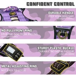 Auroth Tactical Dog Harness For Small Medium Large Dogs No Pull Adjustable Pet Harness Reflective K9 Working Training Easy Control Pet Vest Military Service Dog Harnesses (L, Purple Camo) -Zoomie Shop 51Ns3HbNCKL
