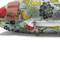 Ambesonne Grunge Pet Bed, Various Skull Omelet Watermelon Onion Mushroom Cooking Eye Banana Food Illustration, Chew Resistant Pad For Dogs And Cats Cushion With Removable Cover, 24" X 39", Multicolor 7 Ambesonne Grunge Pet Bed, Various Skull Omelet Watermelon Onion Mushroom Cooking Eye Banana Food Illustration, Chew Resistant Pad For Dogs And Cats Cushion With Removable Cover, 24" X 39", Multicolor -Zoomie Shop 51O2vybDjfL