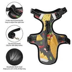 No Pull Dog Harness For Small Dogs Adjustable Pet Vest Harness With Leash Reflective Front Clip Vest With Handle Easy Control For Small Medium Large Dogs Cats Outdoor Walking Mexican Food Pattern Burr -Zoomie Shop 51O7EfJey6L