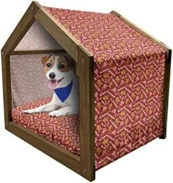 Lunarable Candy Cane Wooden Dog House, Round And Cane Candy Design Ornamental Christmas Theme Holiday Food, Outdoor & Indoor Portable Dog Kennel With Pillow And Cover, X-Large, Vermilion Seafoam White 20 Lunarable Candy Cane Wooden Dog House, Round And Cane Candy Design Ornamental Christmas Theme Holiday Food, Outdoor & Indoor Portable Dog Kennel With Pillow And Cover, X-Large, Vermilion Seafoam White -Zoomie Shop 51OEUj5KtL. AC