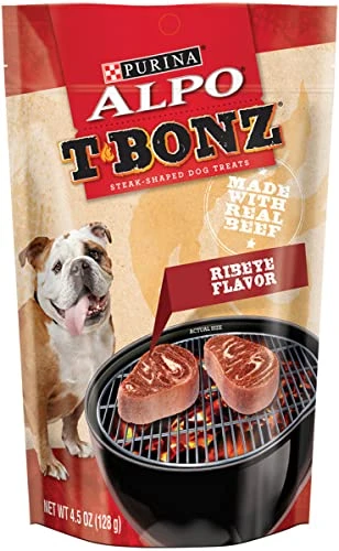 Purina ALPO Made In USA Facilities Dog Treats, TBonz Ribeye Flavor - (5) 4.5 Oz. Pouches 1 Purina ALPO Made In USA Facilities Dog Treats, TBonz Ribeye Flavor - (5) 4.5 Oz. Pouches