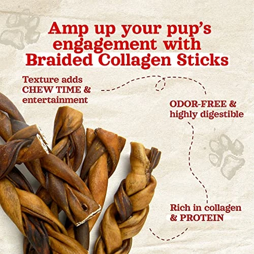 Natural Farm Braided Collagen Chews For Dogs (6 Inch, 10 Pack), Collagen Sticks, Natural Dog Chews, Long Lasting, For Small, Medium And Large Dogs, Odor-Free, Rawhide Alternative 2 Natural Farm Braided Collagen Chews For Dogs (6 Inch, 10 Pack), Collagen Sticks, Natural Dog Chews, Long Lasting, For Small, Medium And Large Dogs, Odor-Free, Rawhide Alternative - Image 2