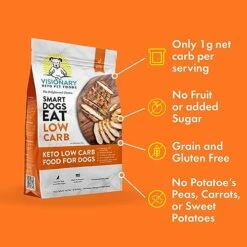 Visionary Pet Foods - Premium Quality Dry Dog Food, Low Carb And Grain Free | High Protein, With Non GMO And Limited Ingredients | Natural Chicken Flavored Kibble, 3.5 Lb Resealable Small Bag -Zoomie Shop 51P2B5YdGZL