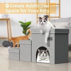 Dog Stairs-3 Steps Folding Pet Stairs With Storage Dog Steps For Bed Or Couch For Small Medium Or Large Dogs,Holding Up To 100 Lbs Pets -Zoomie Shop 51PFS0ahtlL