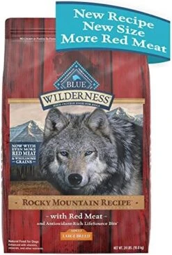 Blue Buffalo Wilderness Rocky Mountain Recipe High Protein Natural Large Breed Adult Dry Dog Food, Red Meat With Grain 28 Lb Bag -Zoomie Shop 51PSG3e7y4L. AC