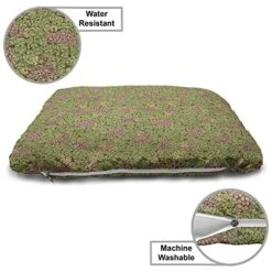Ambesonne Fruit Pet Bed, Vintage Design Grape Bunches And Leaves Fresh Food Drawing, Chew Resistant Pad For Dogs And Cats Cushion With Removable Cover, 24" X 39", Green Brown -Zoomie Shop 51Po1orwuNL