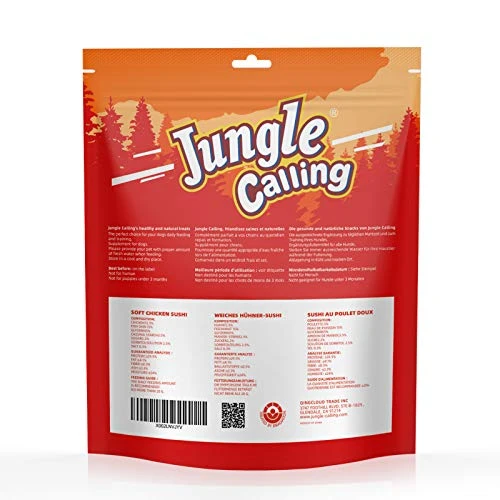 Jungle Calling Chicken Wrapped Dog Treats, Grain Free Soft Chewy Chicken&Codfish Treats For Training Rewards,10.6Ounce 2 Jungle Calling Chicken Wrapped Dog Treats, Grain Free Soft Chewy Chicken&Codfish Treats For Training Rewards,10.6Ounce - Image 2