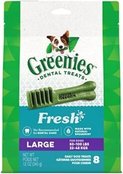 GREENIES Large Natural Dog Dental Care Chews Oral Health Dog Treats Fresh Flavor, 12 Oz. Pack (8 Treats) -Zoomie Shop 51QEgDtzL4L. AC