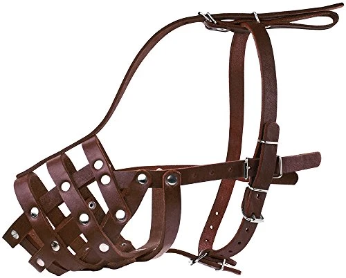 CollarDirect Dog Muzzle German Shepherd Dalmatian Doberman Setter Leather Basket Medium Large Breeds Black Brown (M, Chestnut Brown) 3 CollarDirect Dog Muzzle German Shepherd Dalmatian Doberman Setter Leather Basket Medium Large Breeds Black Brown (M, Chestnut Brown) - Image 3