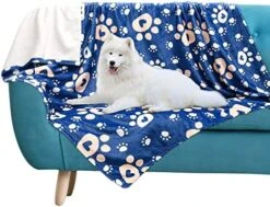 AHOOCUSTOM Dog Blanket, Soft Fleece Dog Blankets For Small Medium Dogs, Fluffy Flannel Pet Cat Puppy Blanket Mat Cover For Bed Couch, Cute Paw Print Throw Blanket For Dogs, Brown 40"X30" -Zoomie Shop 51QG9RejU4L. AC