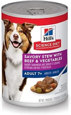 Hill's Science Diet Senior 7+ Canned Dog Food, Savory Stew With Beef & Vegetables, 12.8 Oz. Cans, 12-Pack -Zoomie Shop 51QNjgWa8L. AC