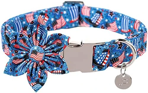 UP URARA PUP Summer Dog Collar With Bow Tie, Cotton Cute Bowtie Dog Collar, Summer Bowtie Collar For Small Boy Girl Dog, Comfortable Blue Dog Collar With Metal Buckle, S, Neck 10-16in 13 UP URARA PUP Summer Dog Collar With Bow Tie, Cotton Cute Bowtie Dog Collar, Summer Bowtie Collar For Small Boy Girl Dog, Comfortable Blue Dog Collar With Metal Buckle, S, Neck 10-16in - Image 13