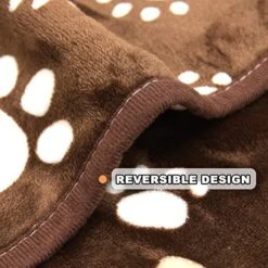 AHOOCUSTOM Dog Blanket, Soft Fleece Dog Blankets For Small Medium Dogs, Fluffy Flannel Pet Cat Puppy Blanket Mat Cover For Bed Couch, Cute Paw Print Throw Blanket For Dogs, Brown 40"X30" -Zoomie Shop 51QhuLoKRaL