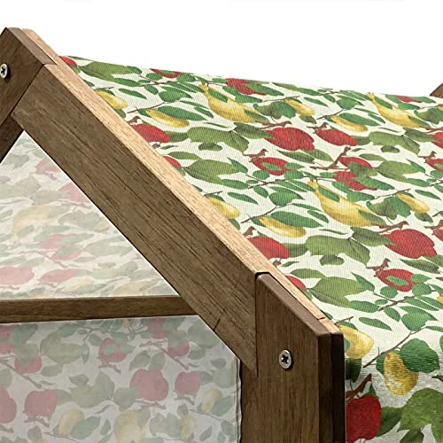 Lunarable Fruit Wooden Pet House, Repetitive Pattern Of Pear And Apple Branches With Leaves Blooming Organic Foods, Outdoor & Indoor Portable Dog Kennel With Pillow And Cover, Medium, Multicolor 3 Lunarable Fruit Wooden Pet House, Repetitive Pattern Of Pear And Apple Branches With Leaves Blooming Organic Foods, Outdoor & Indoor Portable Dog Kennel With Pillow And Cover, Medium, Multicolor - Image 3