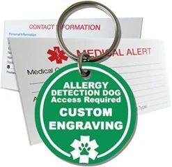 My Identity Doctor Allergy Detection Service Dog ID Custom Engraved Round Plastic - White - Large -Zoomie Shop 51QvIwzupOL. AC