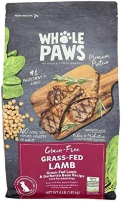 Whole Paws By Whole Foods Market, Grain-Free Adult Dog Food, Grass-Fed Lamb & Garbanzo Bean Recipe, 4 Pound 14 Whole Paws By Whole Foods Market, Grain-Free Adult Dog Food, Grass-Fed Lamb & Garbanzo Bean Recipe, 4 Pound -Zoomie Shop 51R6Hd09v0L. AC