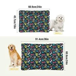 Ultra Soft Dog Cat Crate Bed Blanket-Colorful Paw Prints And Bones Fluffy Pet Bed All Season-Short Pile-Anti-Slip Pet Beds 24"x18" 17 Ultra Soft Dog Cat Crate Bed Blanket-Colorful Paw Prints And Bones Fluffy Pet Bed All Season-Short Pile-Anti-Slip Pet Beds 24"x18" -Zoomie Shop 51R6RXb13SL