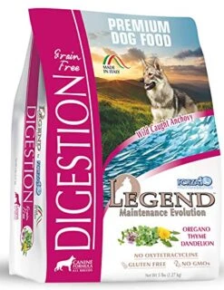 Forza10 Legend Digestion Dry Grain Free Dog Food, Sensitive Stomach Dog Food With Curative Herbs, 5 Pounds, Premium Quality Wild Caught Anchovy Flavor, For Adult Dogs, All Breeds