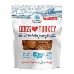 Farmland Traditions Filler Free Dogs Love Turkey & Sweet Potato Premium Jerky Treats For Dogs, 1 Lb. Bag