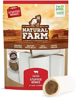 Natural Farm Sweet Potato Filled Bones (3-4 Inch, 6 Pack), Limited Ingredient, Natural Stuffed Dental Dog Bone Treats For Dogs, Made With Real Beef & Sweet Potato -Zoomie Shop 51RLN4HsgSL. AC