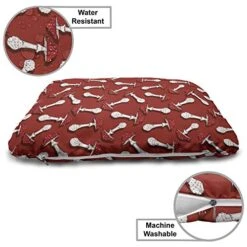 Ambesonne Mushroom Pet Bed, Autumn Pattern With Amanita Muscaria Psychedelic Food Forest Woodland, Chew Resistant Pad For Dogs And Cats Cushion With Removable Cover, 24" X 39", Burnt Sienna Red White -Zoomie Shop 51RTN46DySL