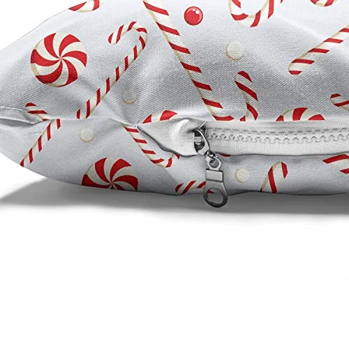 Ambesonne Candy Cane Pet Bed, Sugary Treats Of New Year Celebrations Pattern Of Holiday Food, Chew Resistant Pad For Dogs And Cats Cushion With Removable Cover, 24" X 39", Red White Coconut 4 Ambesonne Candy Cane Pet Bed, Sugary Treats Of New Year Celebrations Pattern Of Holiday Food, Chew Resistant Pad For Dogs And Cats Cushion With Removable Cover, 24" X 39", Red White Coconut - Image 4