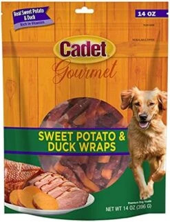 Cadet Gourmet Sweet Potato & Duck Wraps Dog Treats - Healthy & Natural Duck & Sweet Potato Dog Training Treats For Small & Large Dogs - Inspected & Tested In USA (28 Oz.) -Zoomie Shop 51RidyzuudS. AC