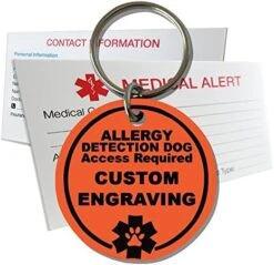 My Identity Doctor Allergy Detection Service Dog ID Custom Engraved Round Plastic - White - Large -Zoomie Shop 51Ru4czauTL. AC