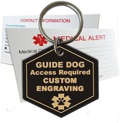 My Identity Doctor Guide Dog ID Tag Custom Engraved Hexagon Plastic - Yellow - Large -Zoomie Shop 51RunEEt7lL. AC
